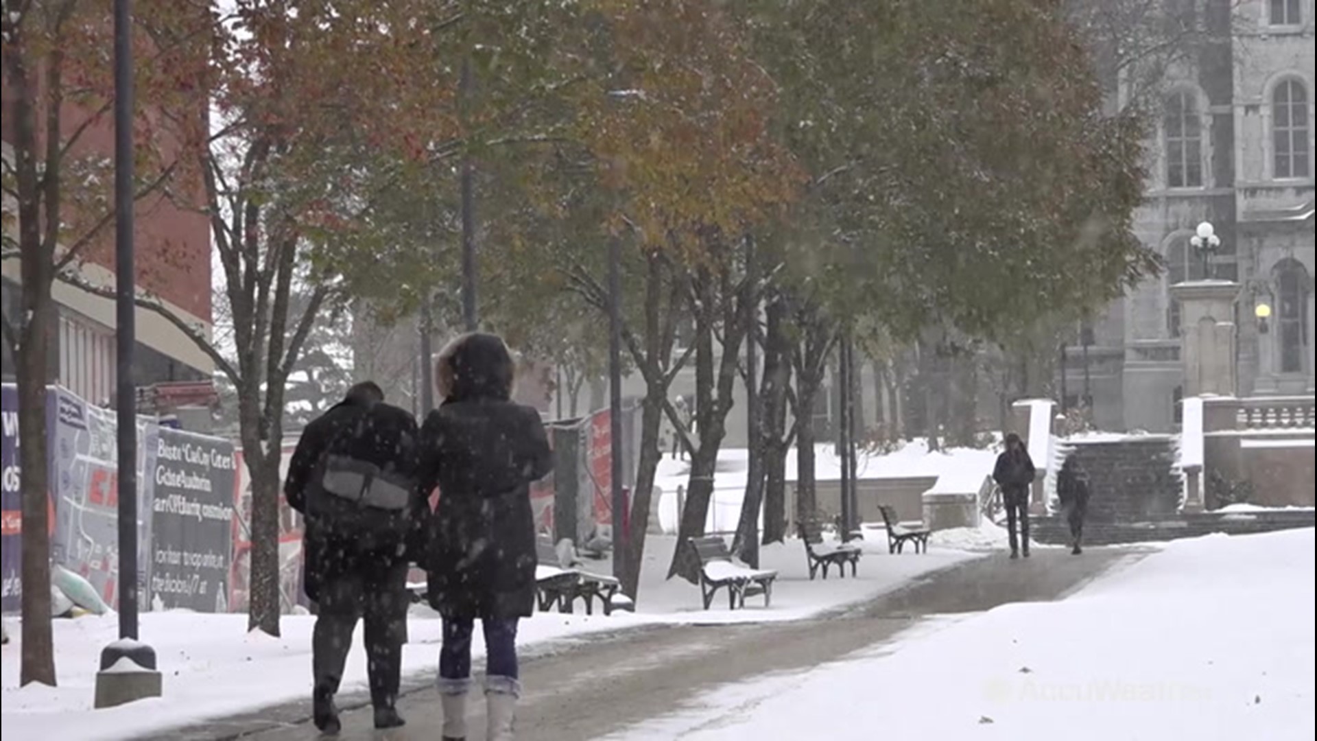 Syracuse University student Micah Pruyn Goldstein is happy about the recent snowfall in the Syracuse, New York, area because of what that means for him.