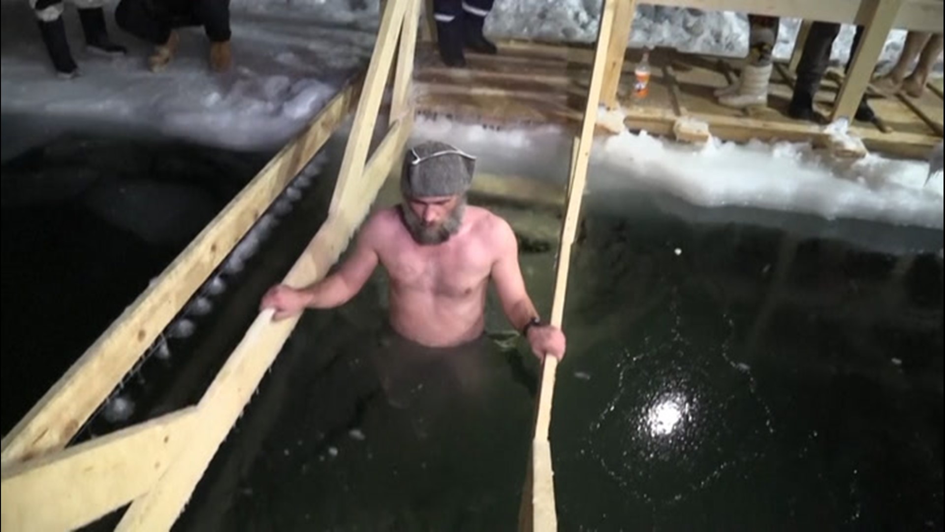 Russian Orthodox Christians have an annual tradition of braving freezing temperatures for a dip in icy waters to celebrate the baptism of Jesus Christ.