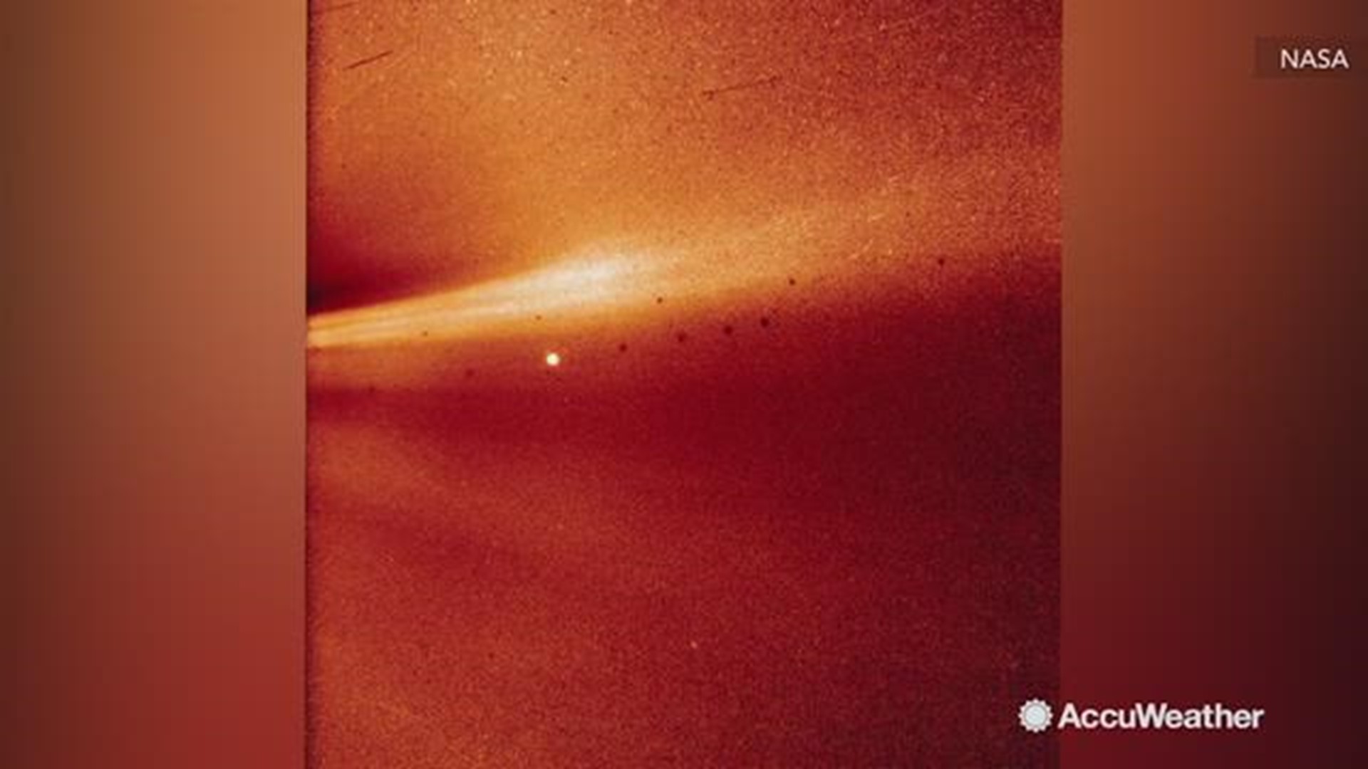 This photo, taken on November 8th, was shot in the Sun's atmosphere by the Parker Solar Probe. NASA says this photo was taken about 16.9 million miles from the Sun's surface. It's the first photo of its kind.
