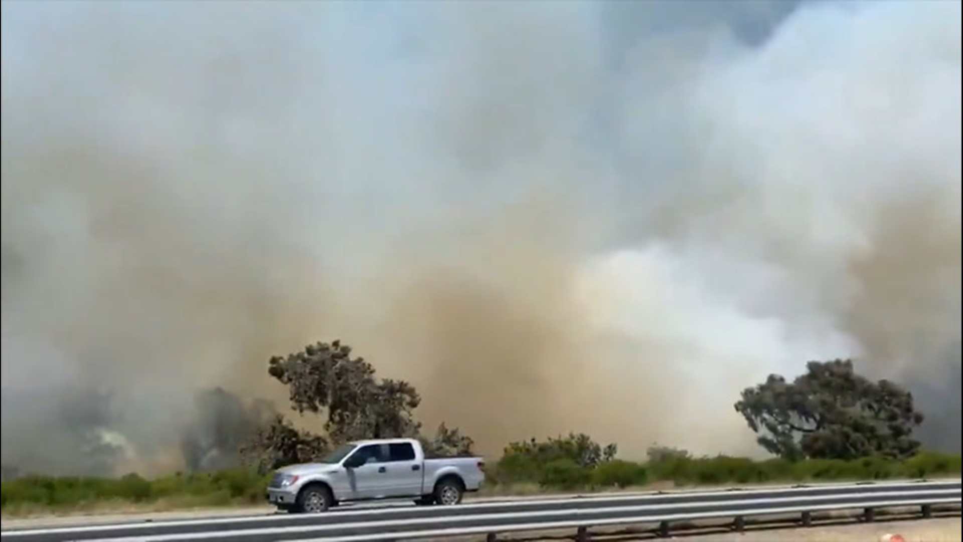 Firefighters are battling a quickly moving fire in Avila Beach, California, on June 15. According to fire officials, the fire has the potential to spread very quickly.