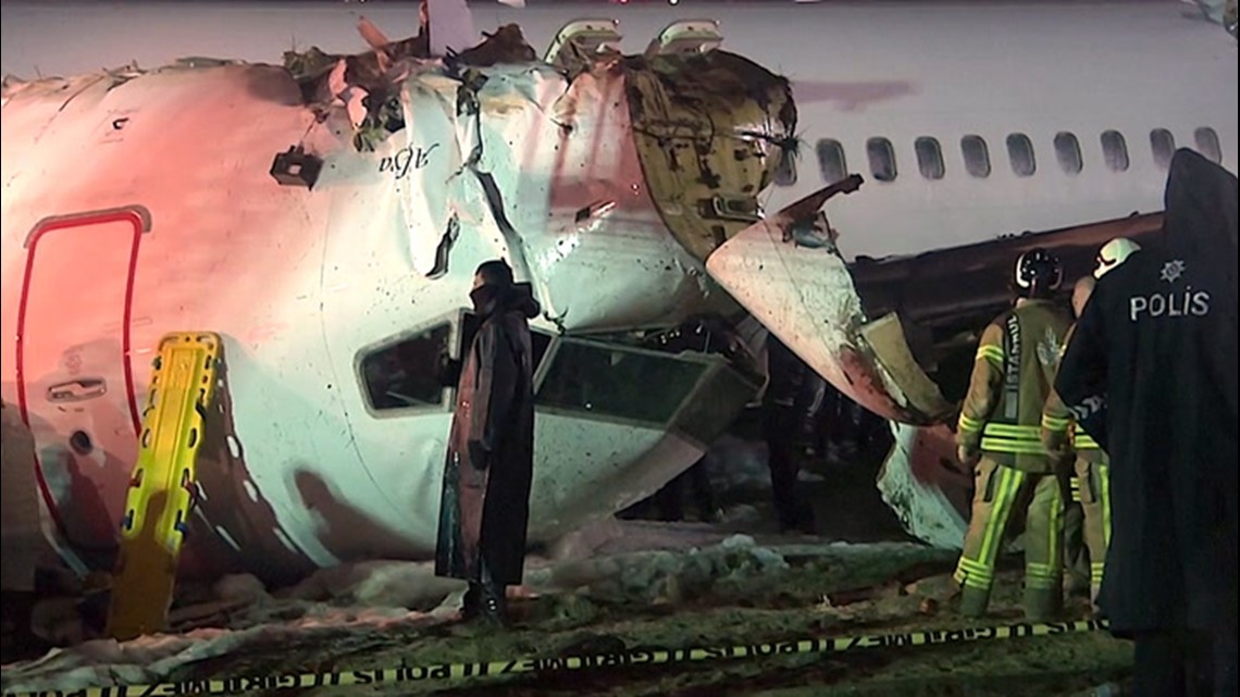 Plane breaks apart after crash-landing in bad weather | thv11.com