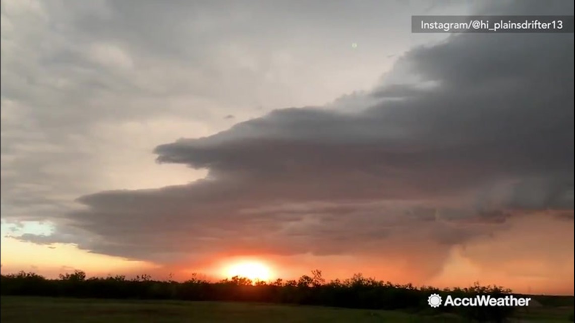 Beautiful sunset accompanied by supercell storm clouds | thv11.com