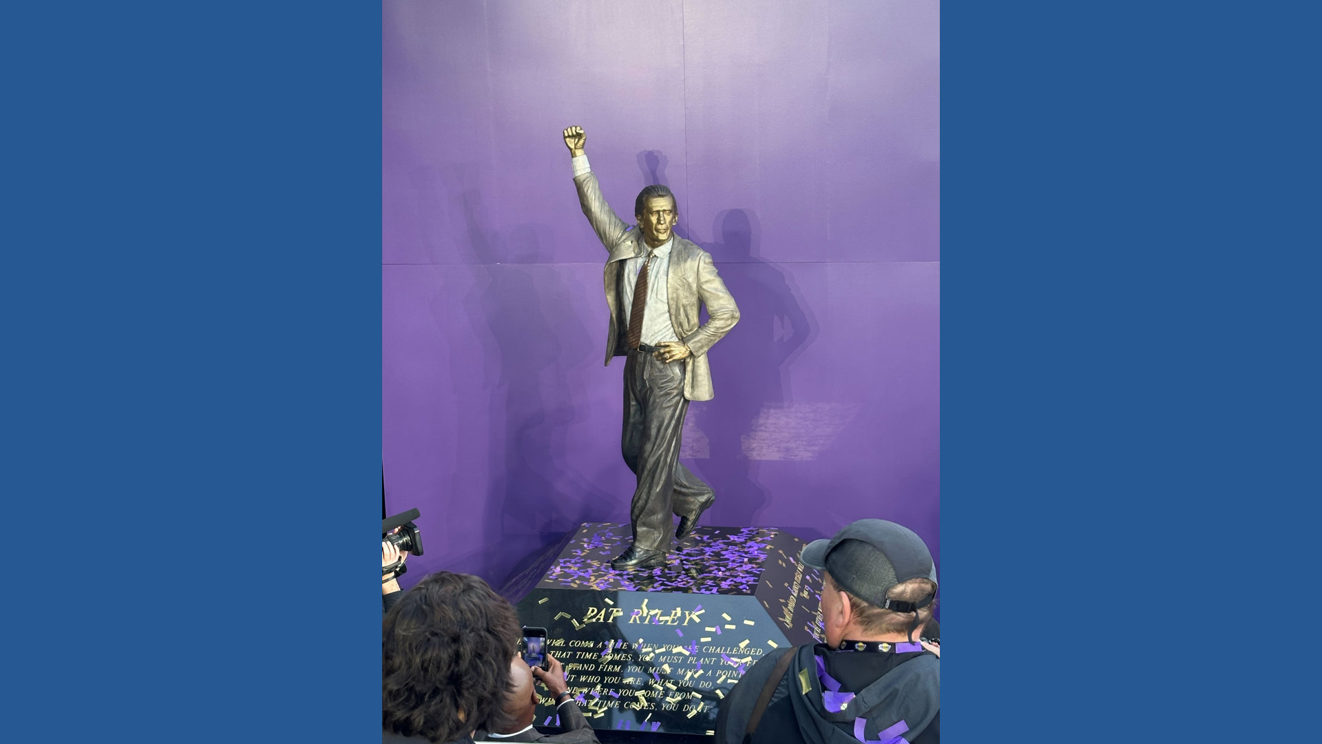 Lakers unveil statue of Pat Riley, the coaching mastermind of their ...