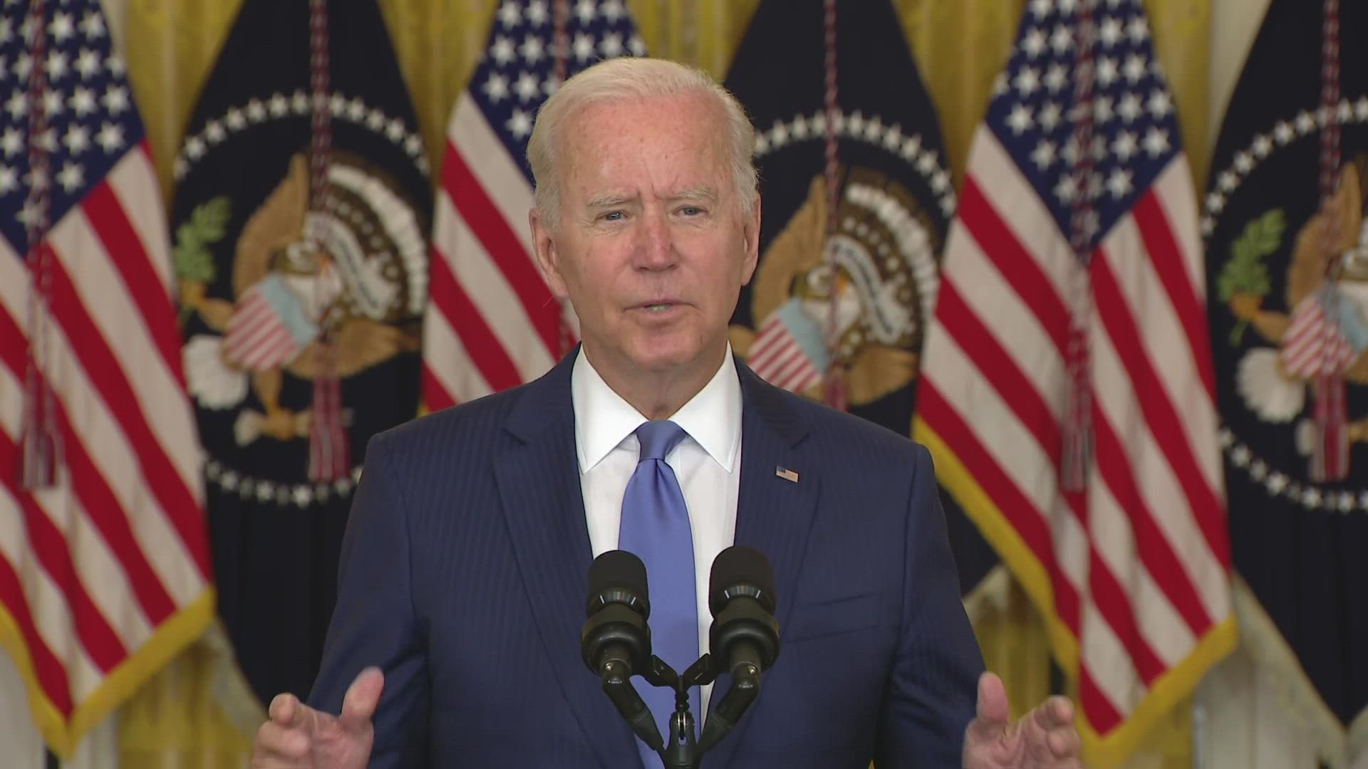 Biden criticized the governors of Texas and Florida as well as other states about their policies on vaccines and their resistance to his COVID vaccine mandate.