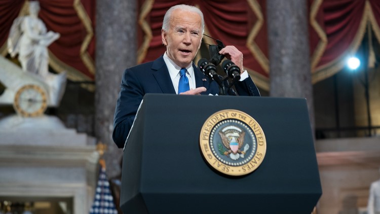 Biden decries 'big lie,' blames Trump for Jan. 6 Capitol attack