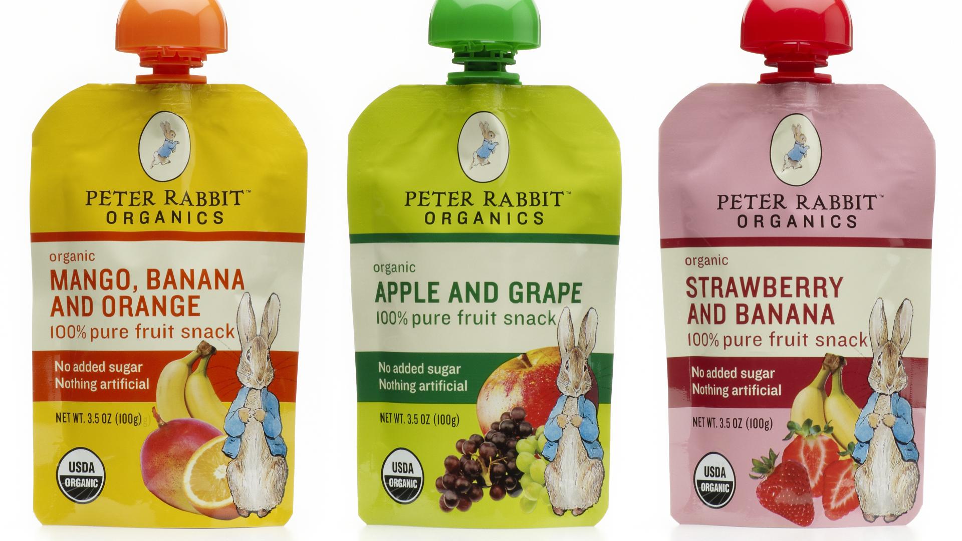 Little Plastic Rabbit Peter Rabbit Organics fruit puree pouches recalled over plastic ...