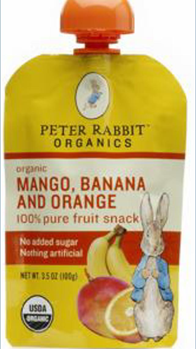 Little Plastic Rabbit Peter Rabbit Organics fruit puree pouches recalled over plastic ...