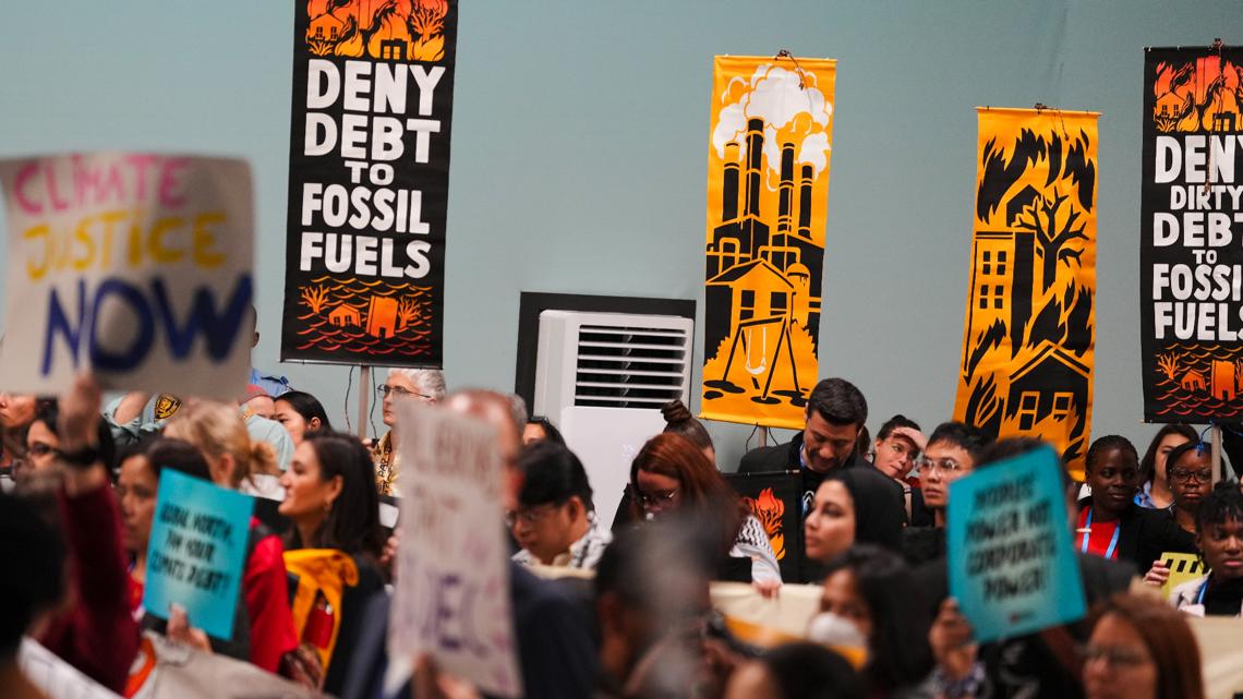 Protesters gather at UN climate talks in global day of action | thv11.com