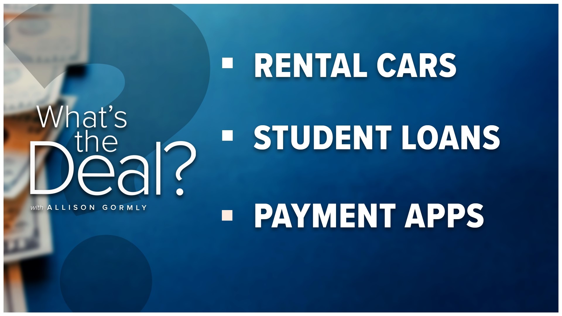 What's the deal with federal student loan payments and the dates to know, as well as finding the best price for rental cars and more.
