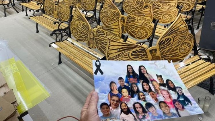 'Average Joe' handcrafts 21 butterfly benches memorializing victims of school shooting in Uvalde