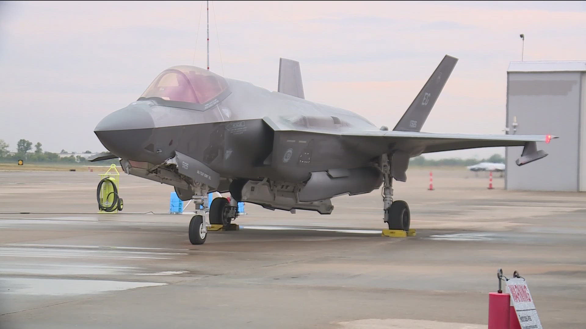 Four F-35 fighter jets took flight at the 188th air base for flight tests ahead of Poland coming to train on the base in December.