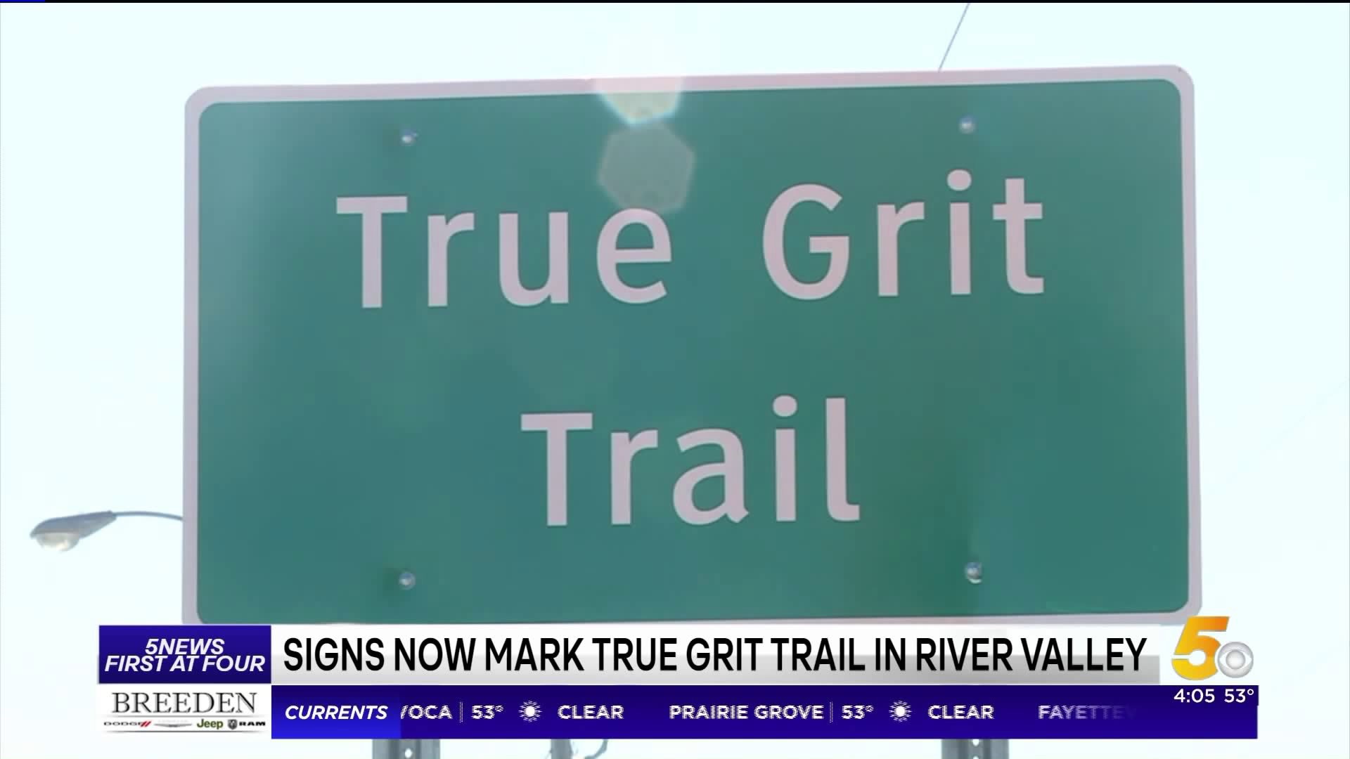 `True Grit Trail` Signs Unveiled Along Arkansas Highway