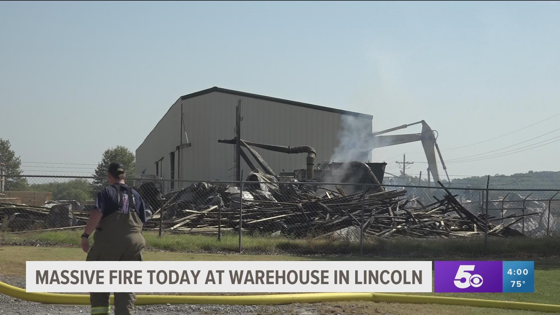 Crews respond to fire at warehouse in Lincoln | thv11.com