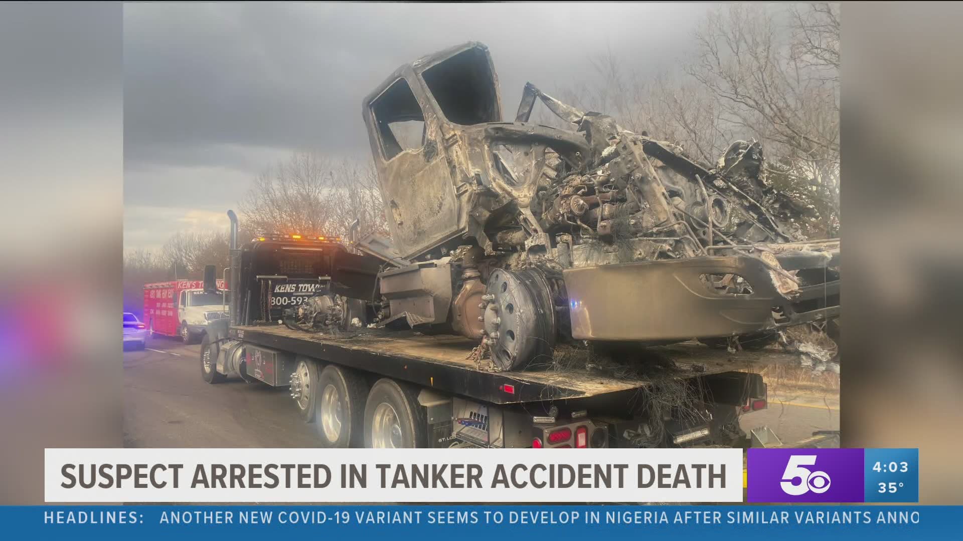 Suspect arrested in tanker accident death