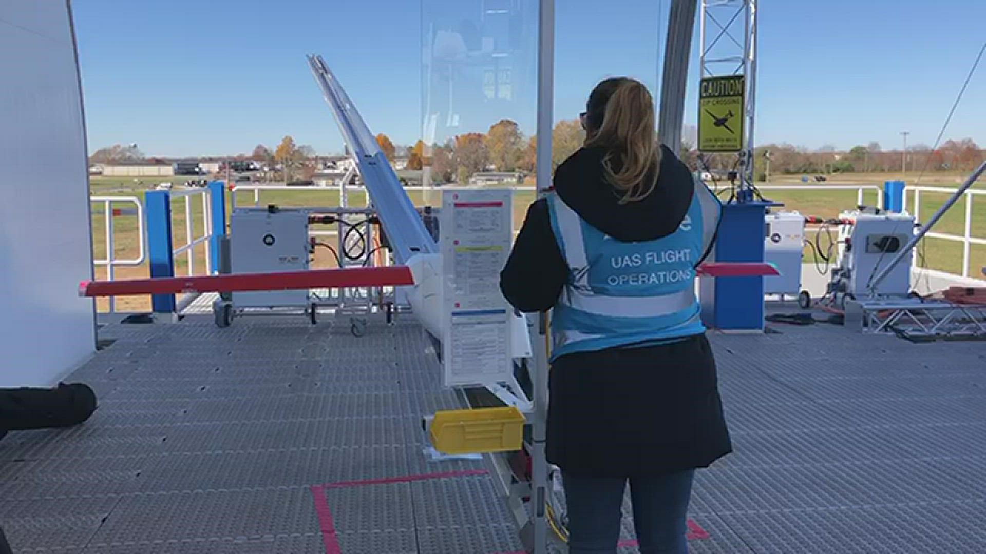 Walmart and Zipline gave a demonstration of its new delivery drone in Pea Ridge