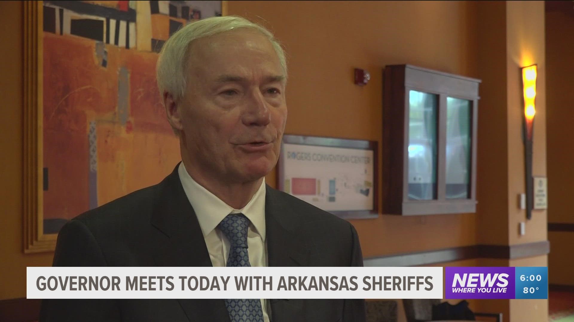 Governor Asa Hutchinson spoke at the Arkansas Sheriff's Association to push for increased school security in the state.