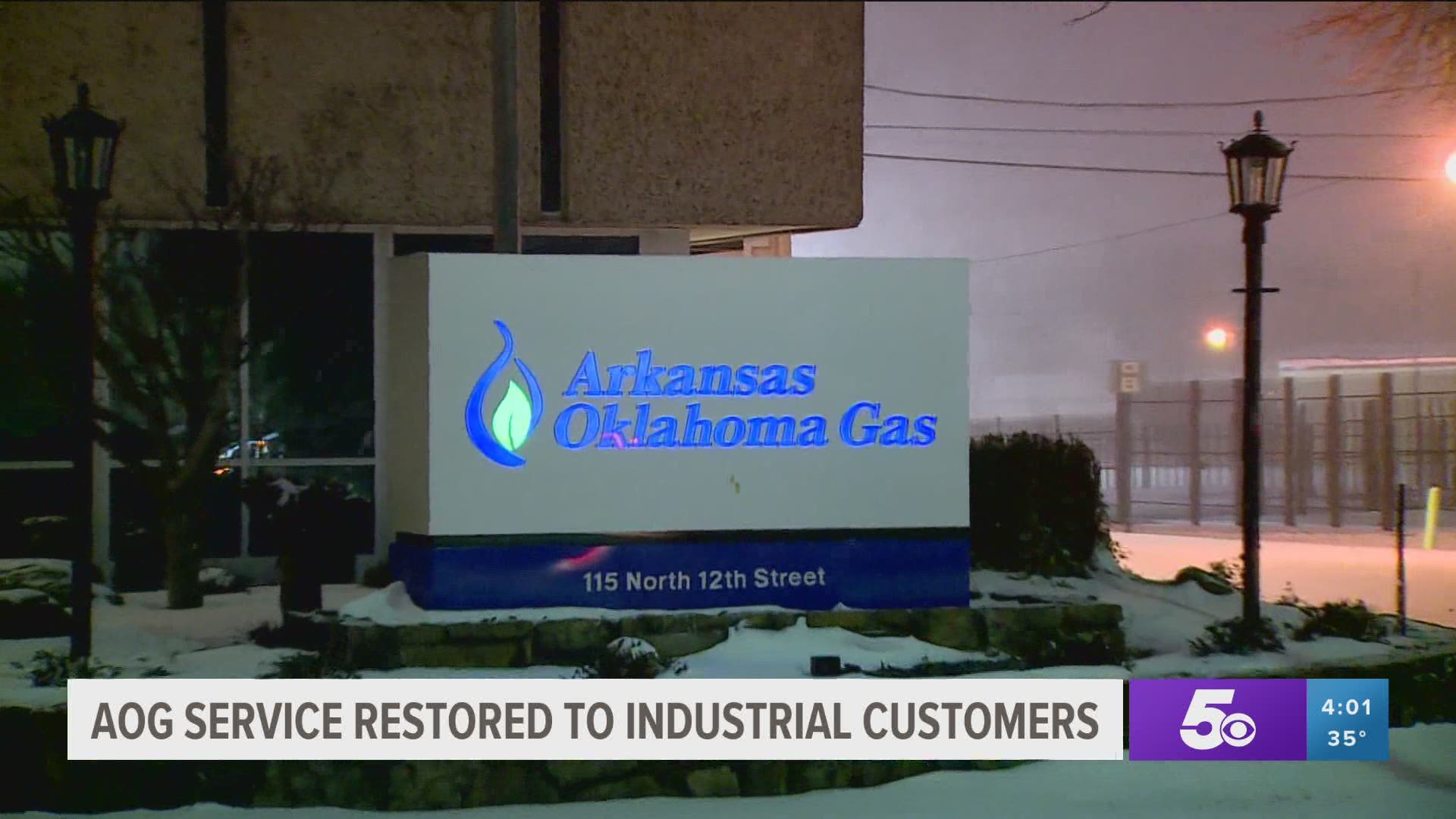AOG has lifted the natural gas curtailment order for industrial businesses in Fort Smith.
