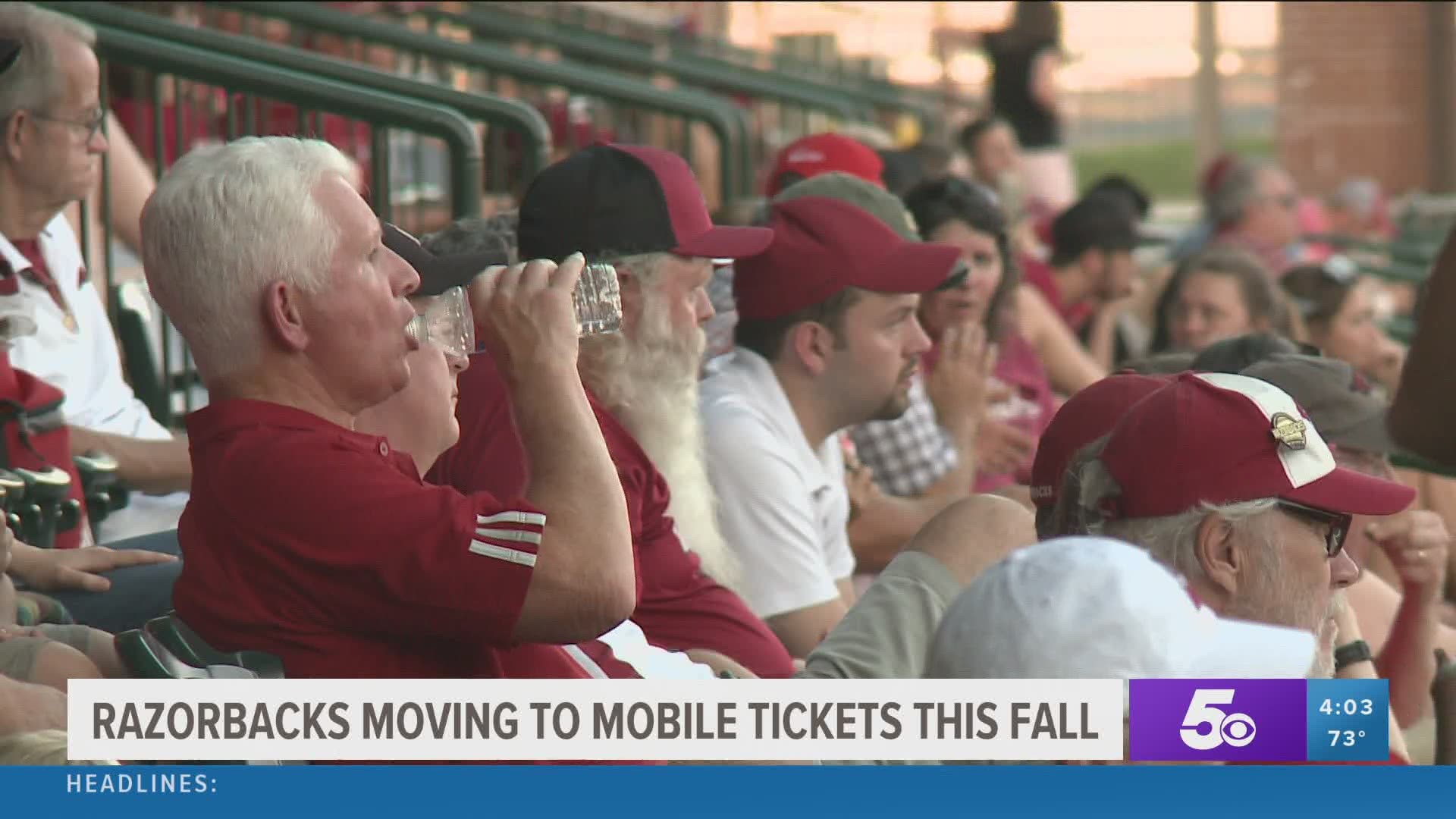 Razorbacks moving to mobile tickets this fall