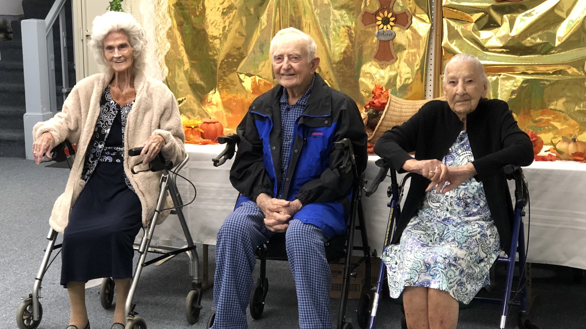 Three centenarians live in the small Franklin County town and all have birthdays within a day of each other.