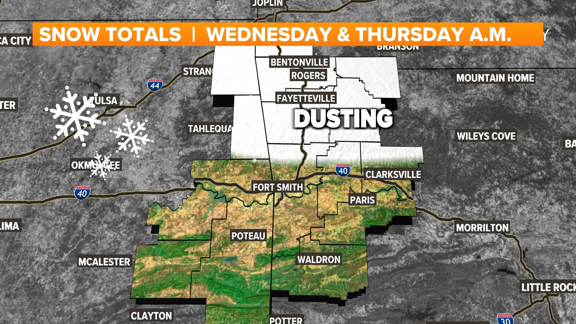 Snow shower chances coming to Arkansas this week