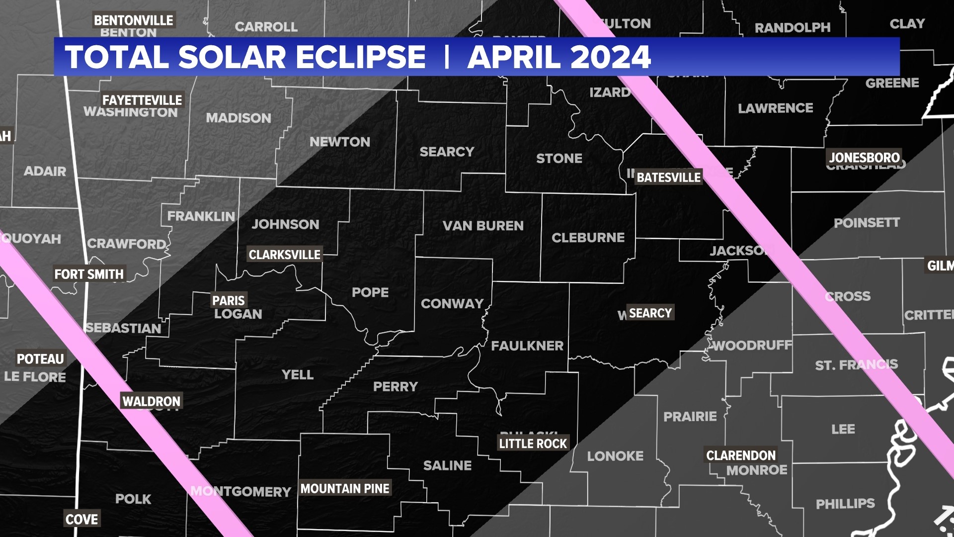 Where should you watch the 2024 total solar eclipse in Arkansas