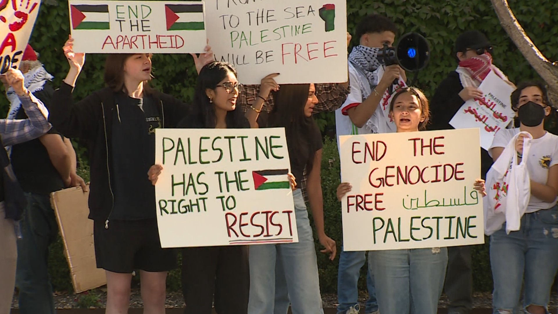 People gathered to hold a Palestine Peace Protest on Sunday, Oct. 22, in Fayetteville.