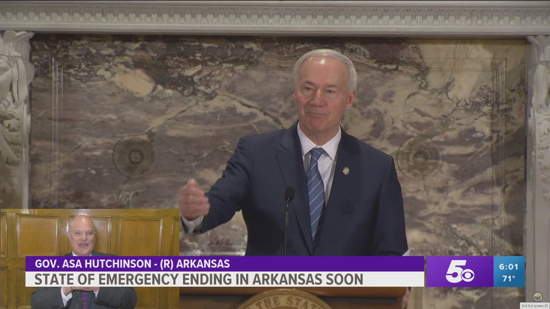 Arkansas Governor Asa Hutchinson confirmed Thursday that the COVID-19 emergency declaration would expire at the end of May.