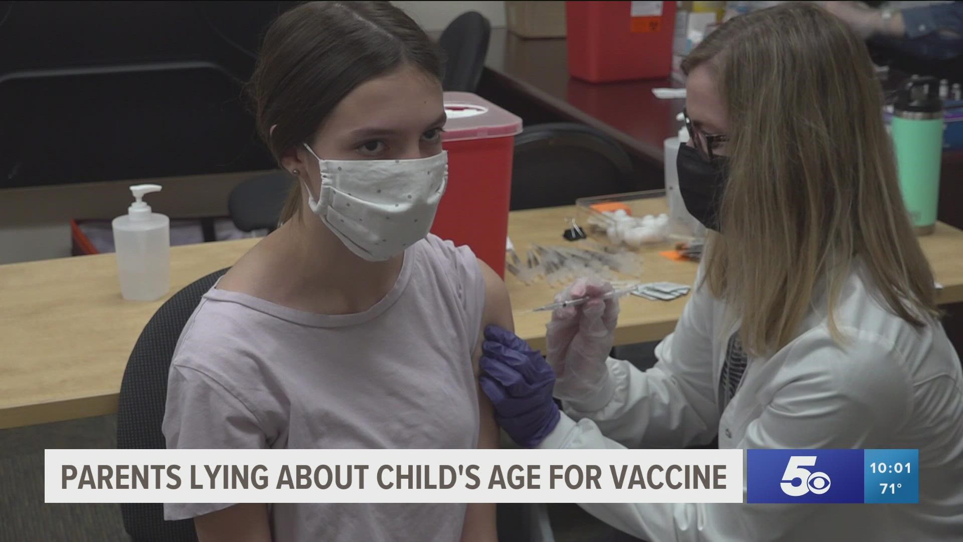 According to Medical Arts Pharmacy in Fayetteville, some Arkansas parents have been lying about their child’s age to get them vaccinated ahead of the new school year