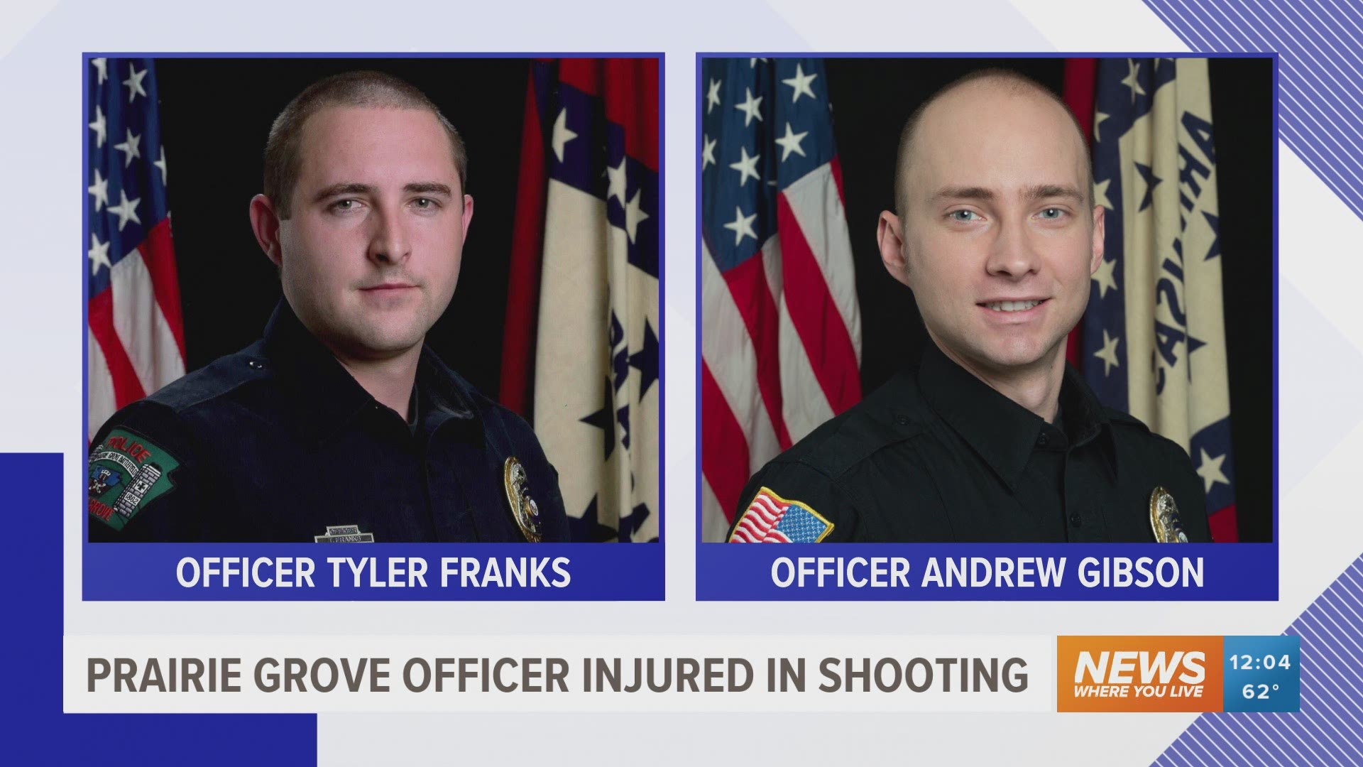 Officer Andrew Gibson was able to remove Officer Tyler Franks from the house and immediately applied two tourniquets, which is credited for saving Franks' life.
