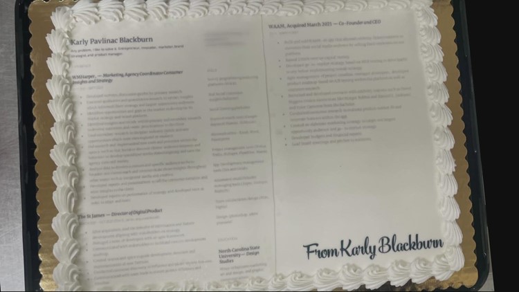 Woman prints her resume on a cake, has it delivered to Nike