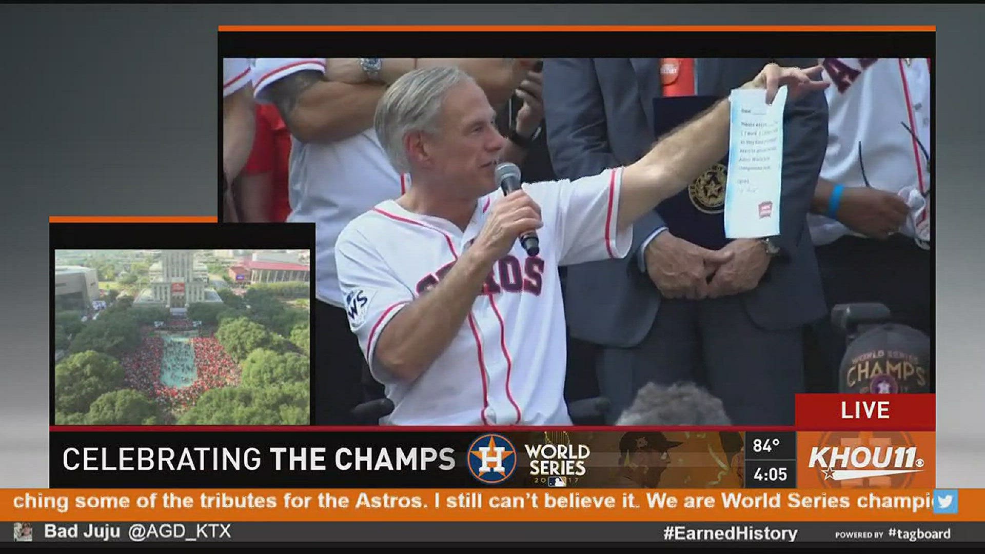 Mayor Sylvester Turner and Governor Greg Abbott declared Friday Houston Astros Day in the City of Houston and the State of Texas.