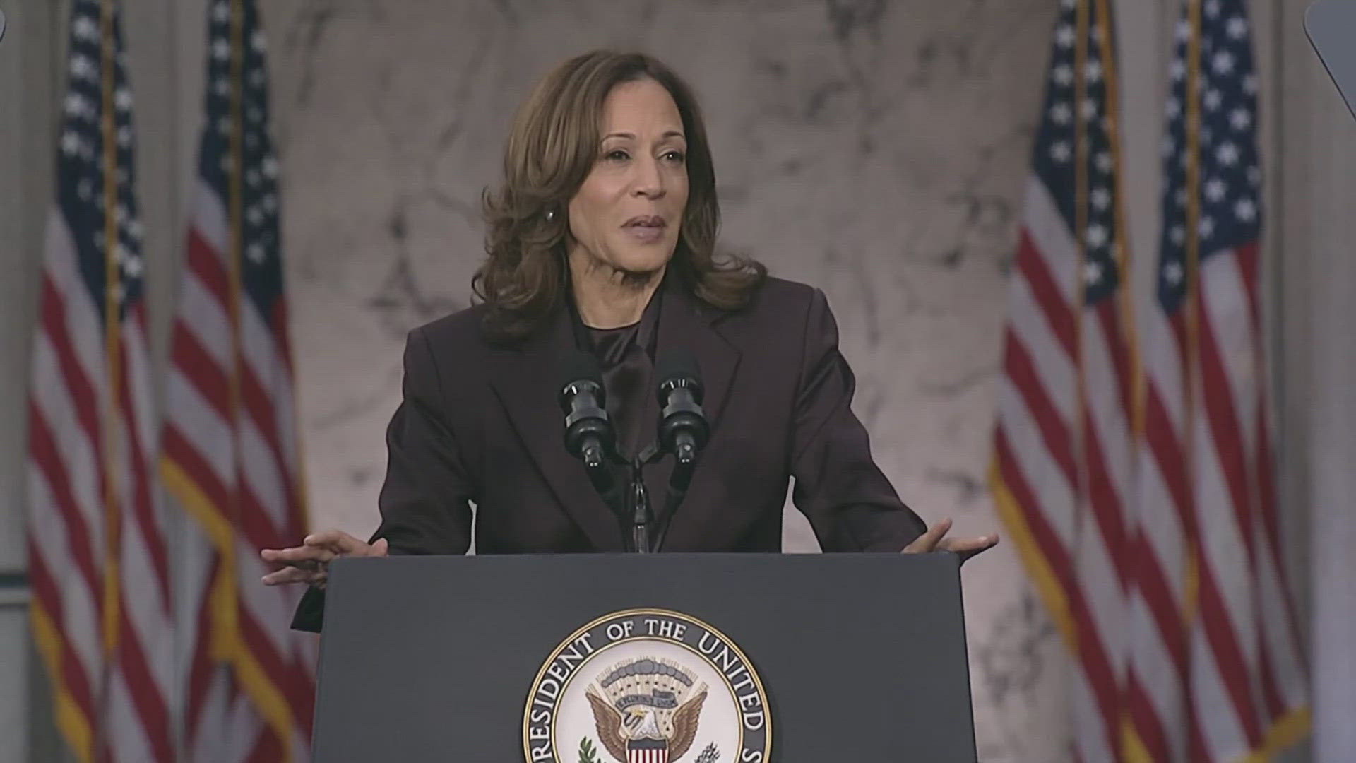 Democrat Kamala Harris urged unity in a concession speech at Howard University following her defeat to Republican Donald Trump. 