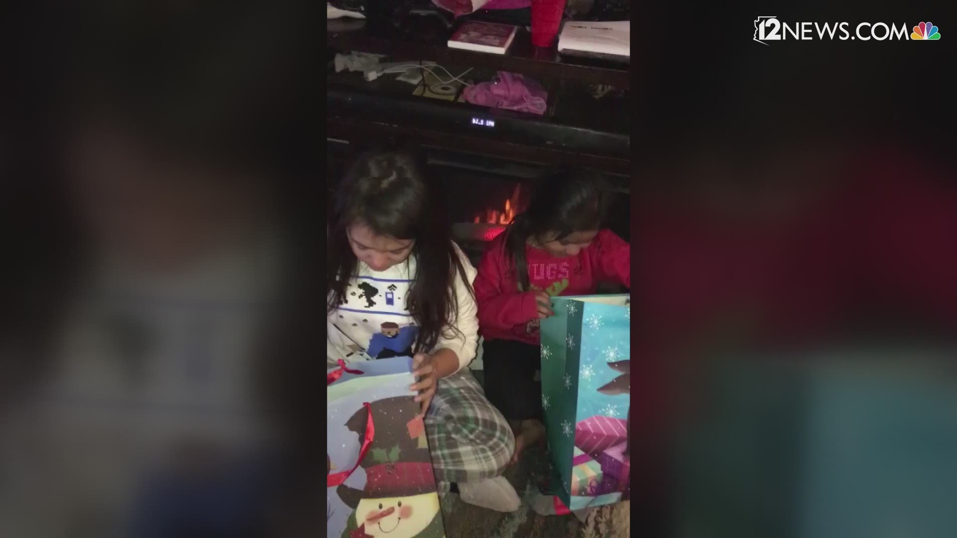 Sisters in Phoenix were surprised with bears with of their father's favorite cologne and a recording of his voice. Their father passed away in summer 2017. (Video: Alina Angel/Special to 12 News)
