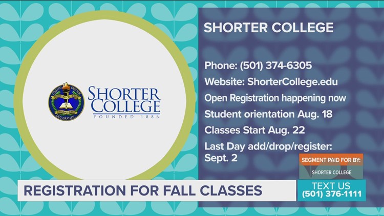Fall registration underway at Shorter College