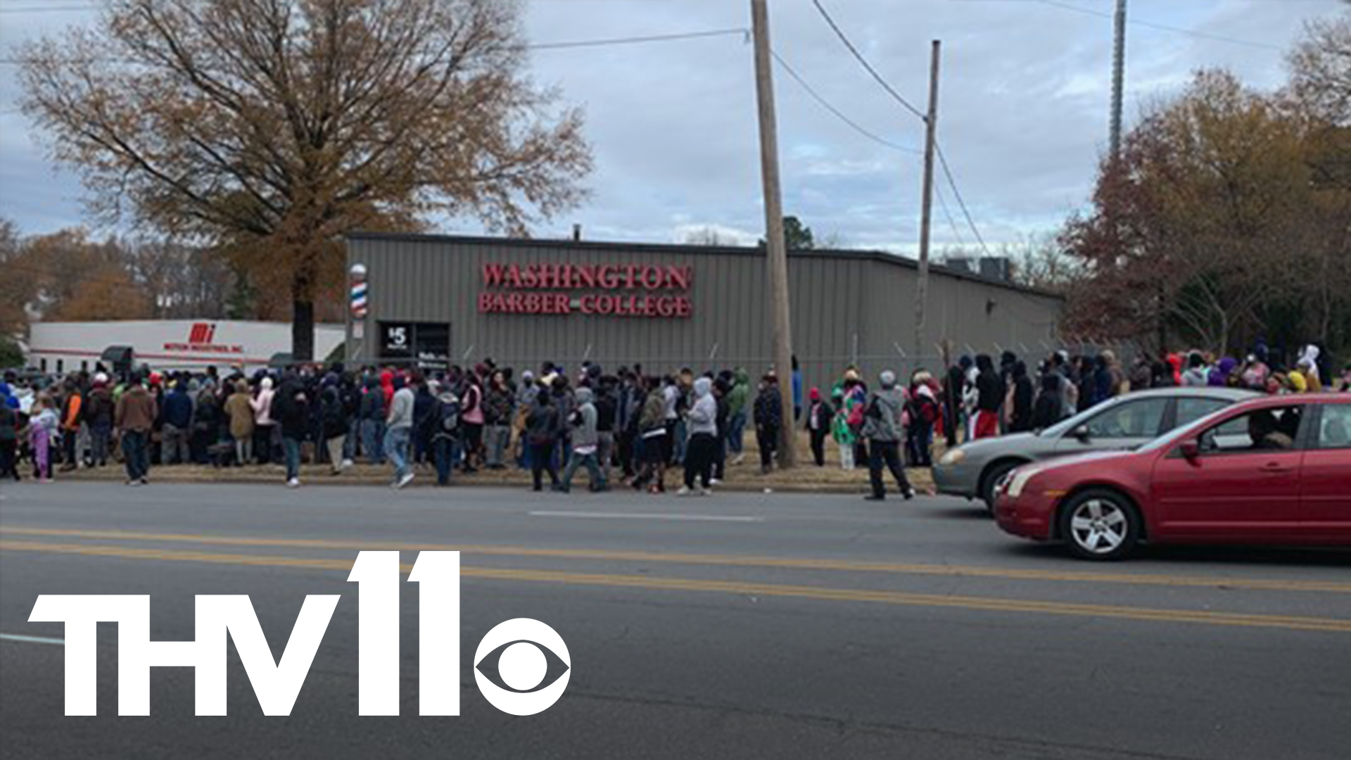 Hundreds of people gathered around the Washington Barber College on 65th Street after hearing that CARES Act money was being distributed in the amount of $850.