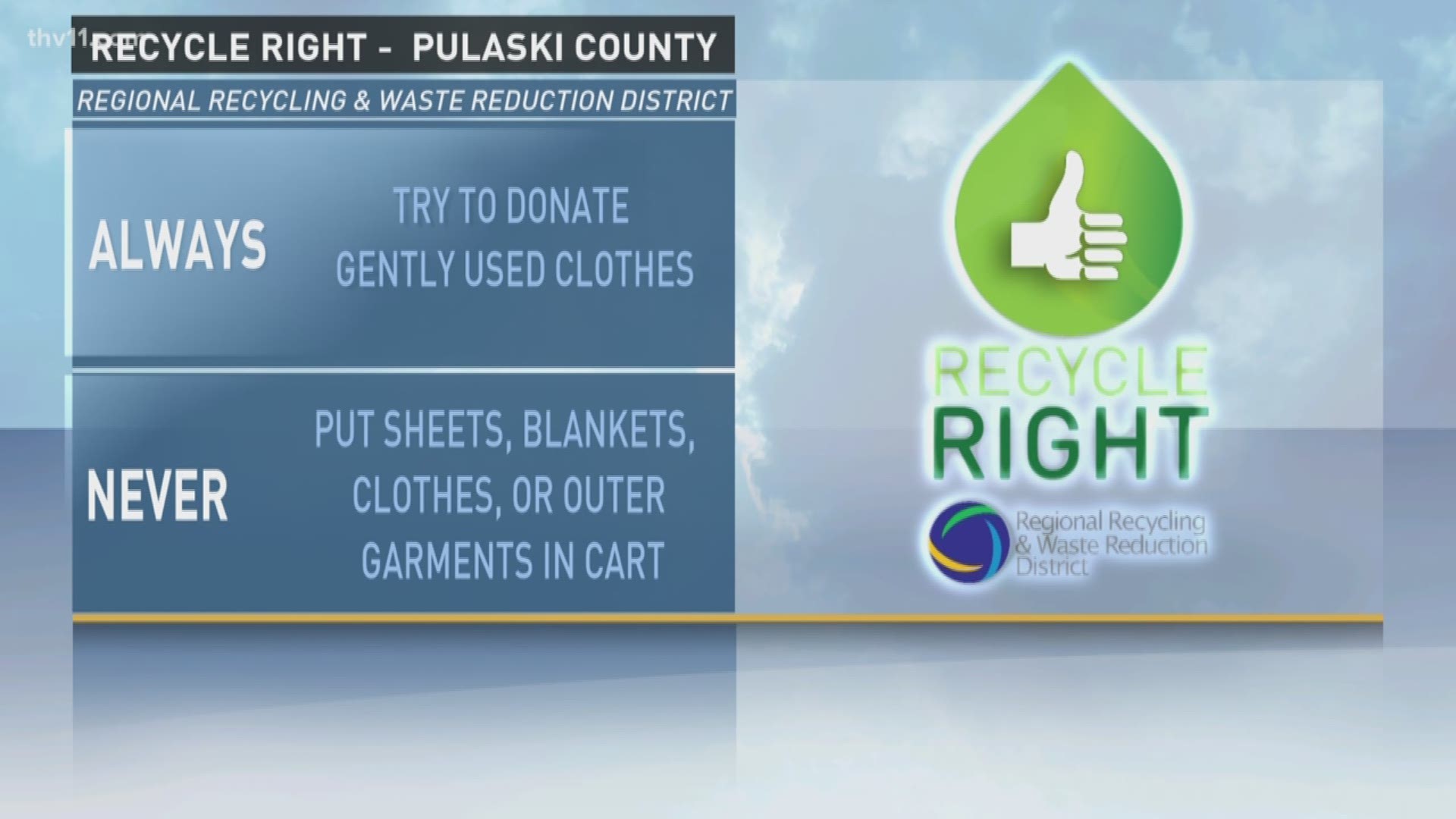 Meteorologist Mariel Ruiz gives us our week 6 tip for the Recycle Right campaign.