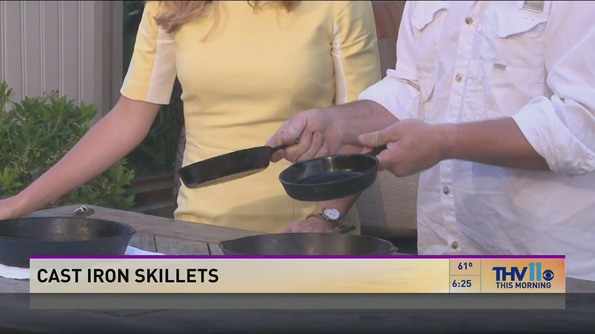 Anthony Michael from Crossed eye pig is talking about the pros of using a cast iron skillet. -- THV11.com 05/21/15