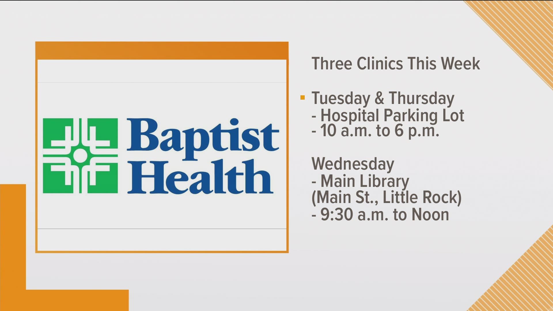 If you're looking to get vaccinated this week, there are multiple opportunities to get the one dose Johnson & Johnson shot through Baptist Health.
