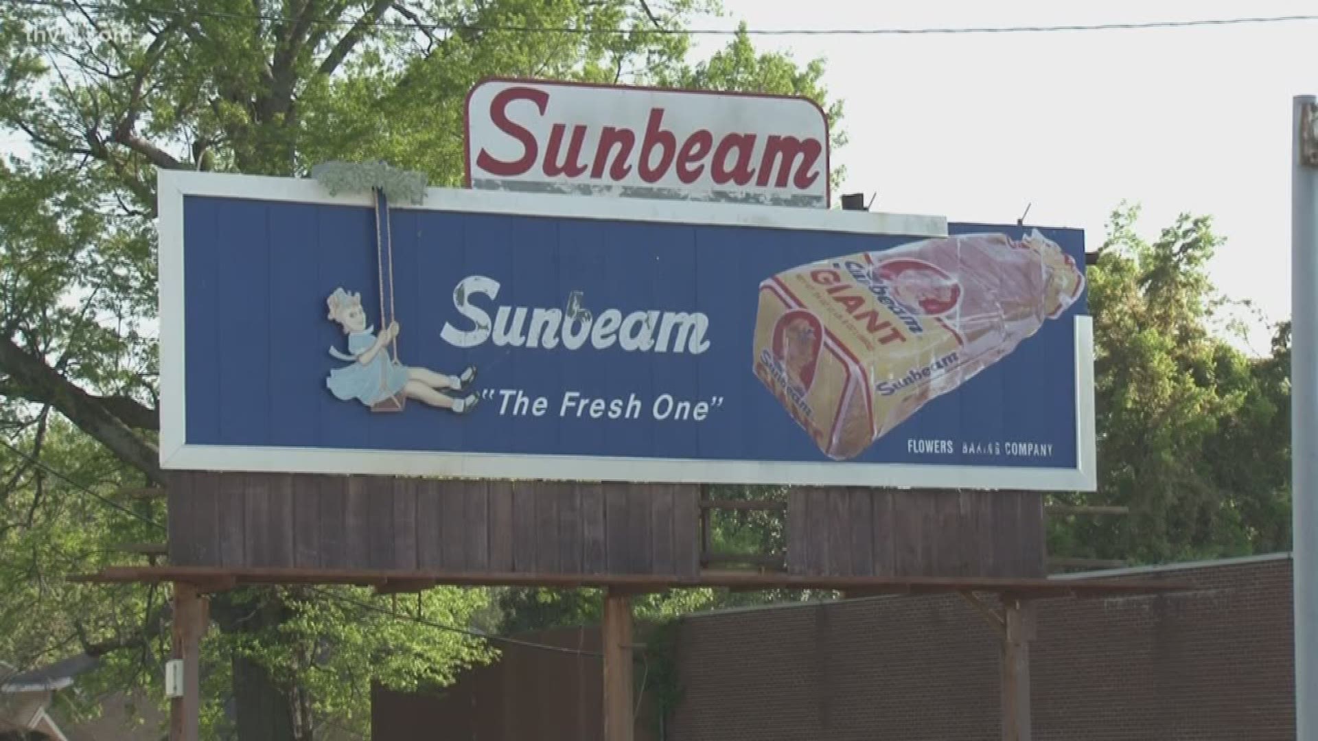 Pine Bluff's famous "Sunbeam Girl" is missing from her billboard, but don't worry, she'll be back.