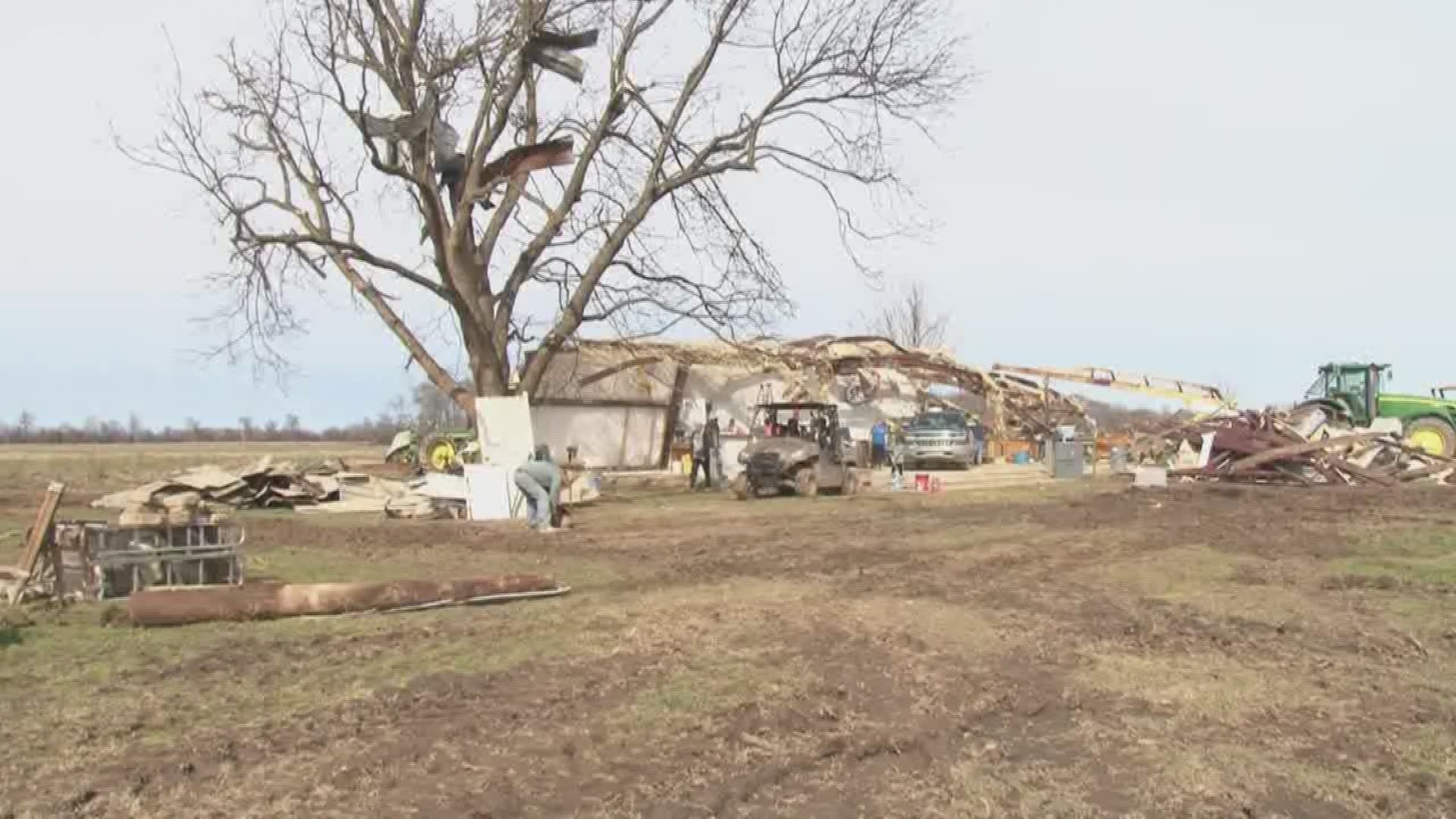 One tornado left a line of destruction from Lonoke county to prairie county taking out several buildings.
