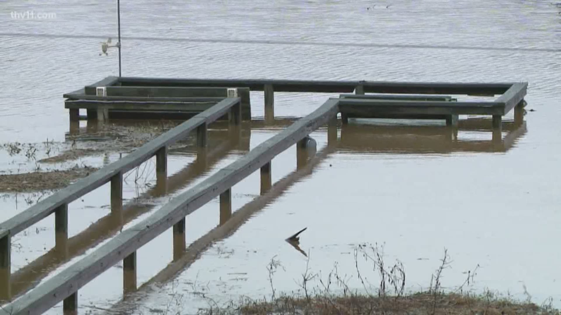 Lake Conway reached flood levels early this morning. Unfortunately, it doesn't seem the rain will stop soon. 
