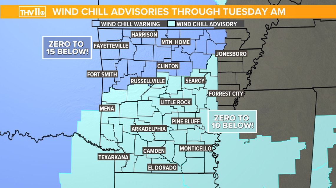 Wind chill a concern today across Northwest Arkansas