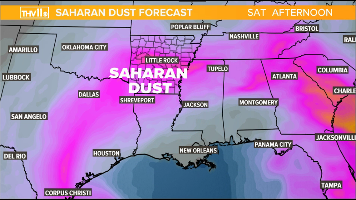 Saharan Dust brings hazy skies, vivid sunsets to Arkansas