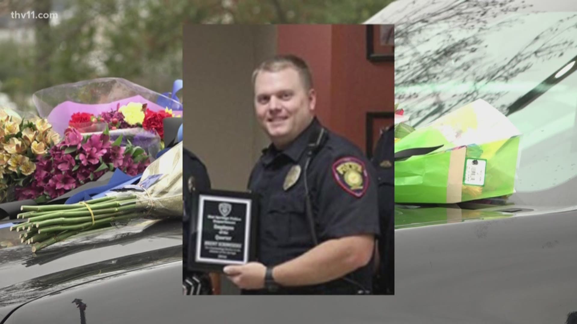 One-by-one people are coming to honor a hero. The SUV in which Officer Scrimshire patrolled the streets of Hot Springs is now a memorial in remembrance of him.