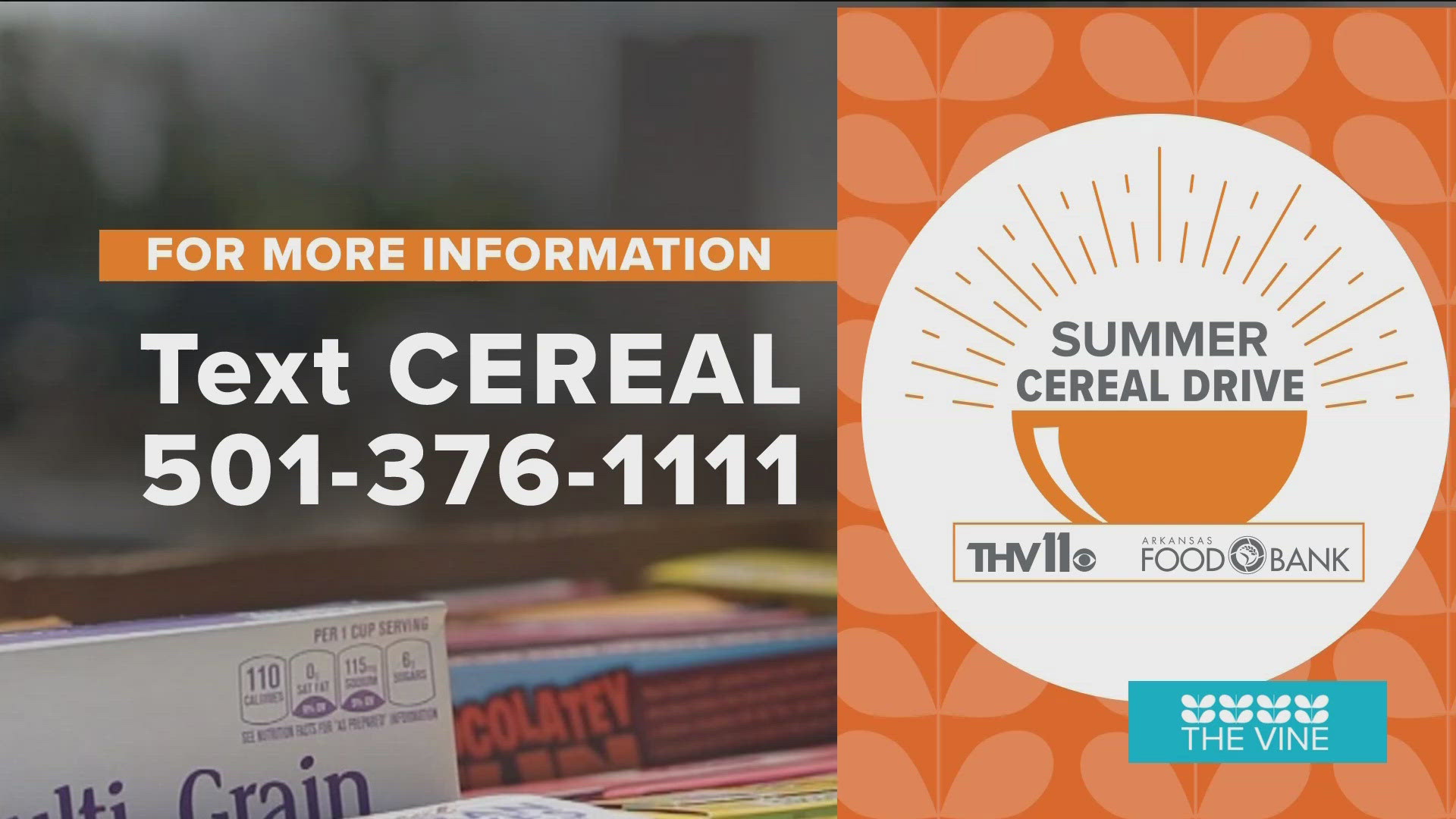 Hot Springs residents and visitors can donate to THV11 Summer Cereal Drive. All donations made in Hot Springs benefit that community.