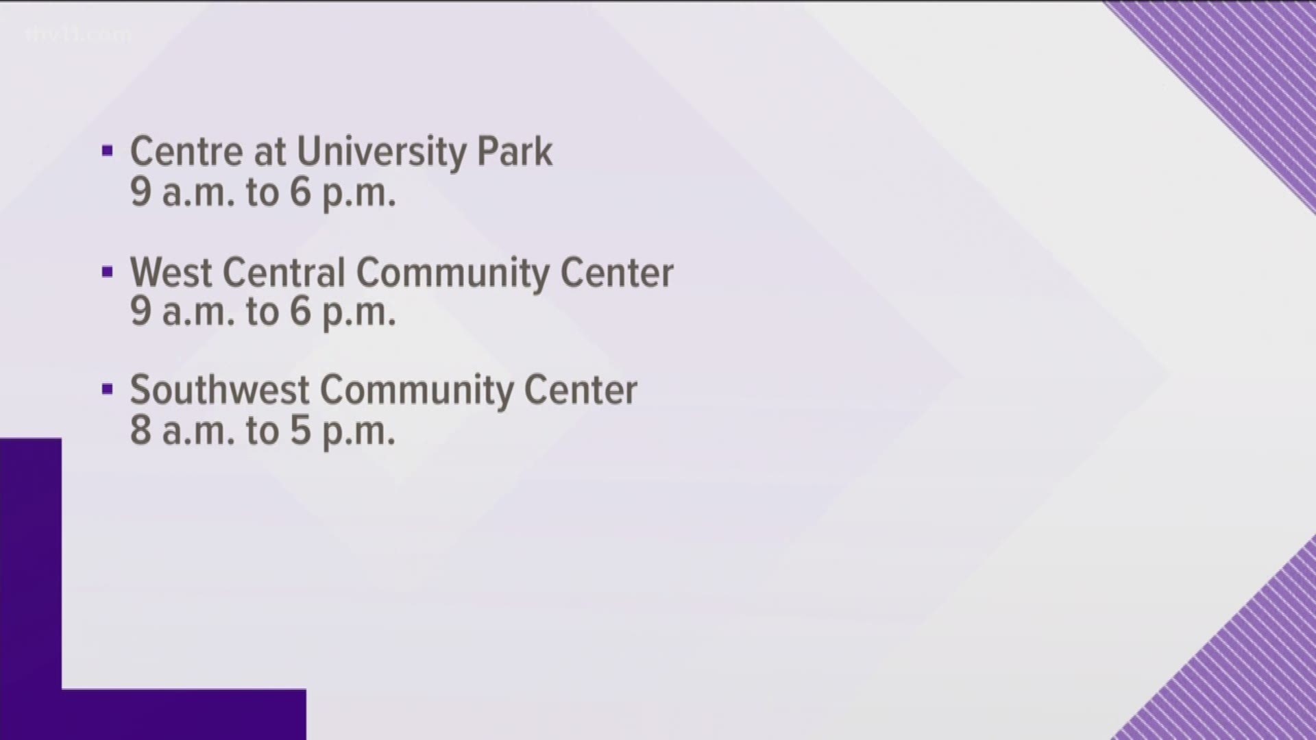 Cooling shelters are now available in Little Rock for those who are still without power. The Conway Police Department is offering free box fans to help.