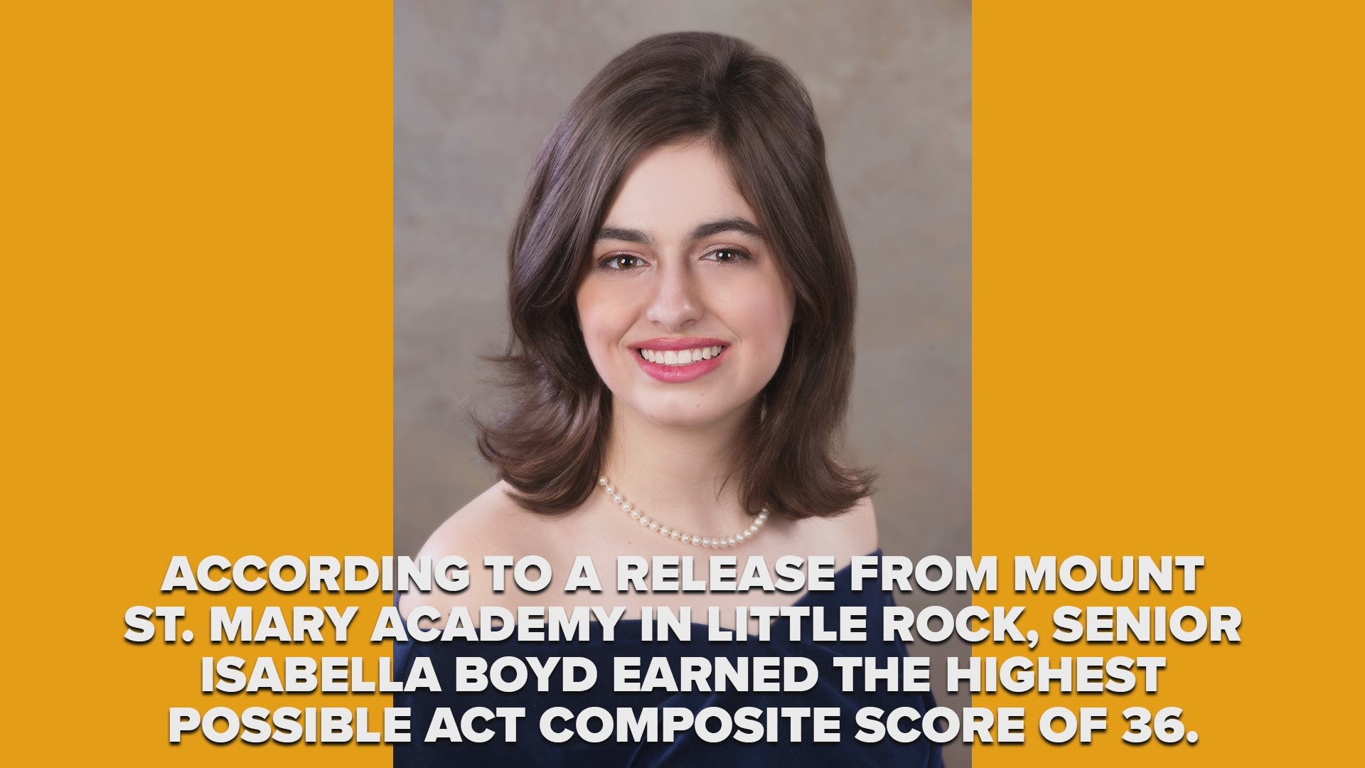 This was Isabella Boyd's second time taking the ACT after scoring a 34 on the first try.