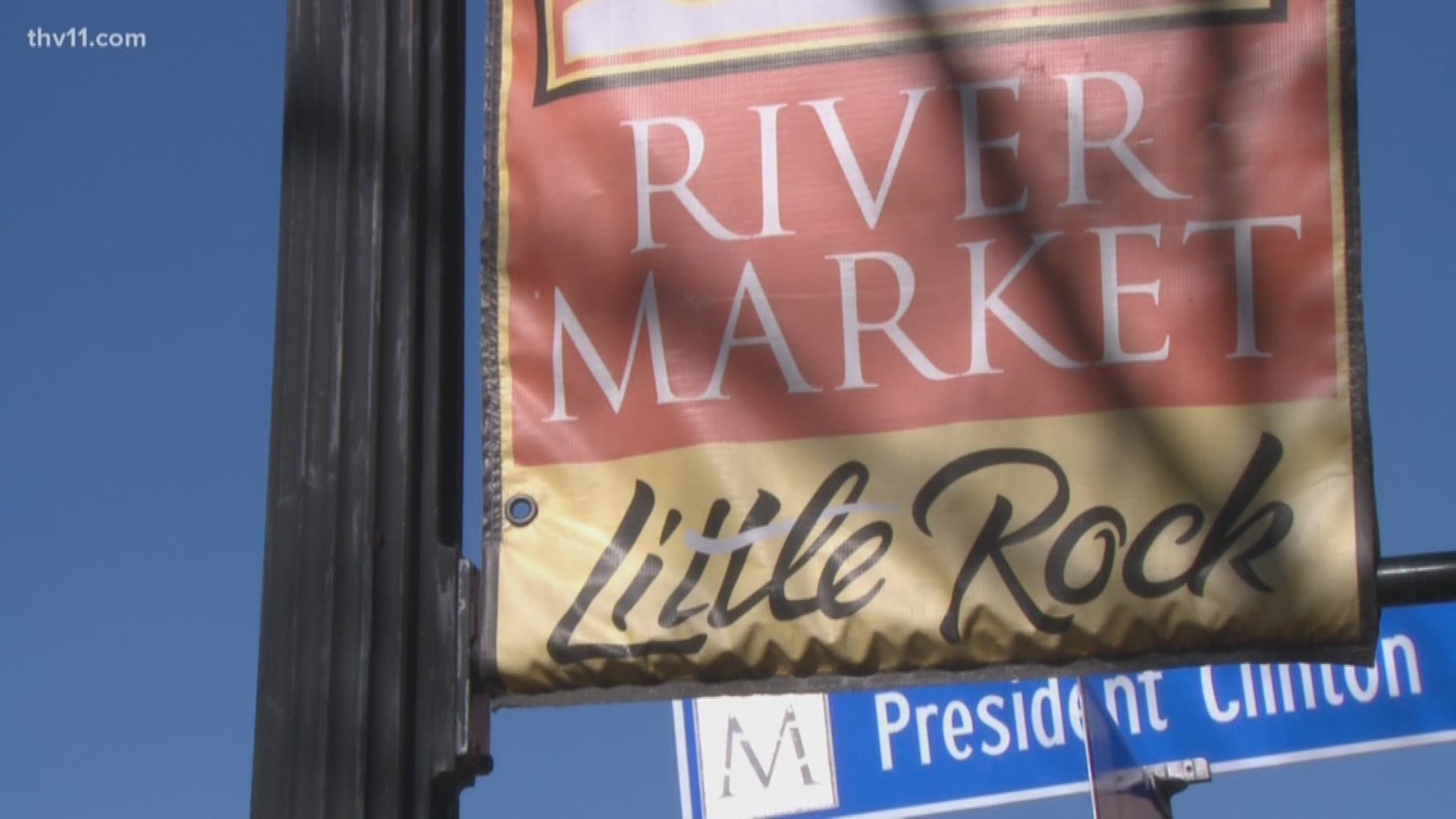 Little Rock's downtown Entertainment District prepares for New Year's Eve celebrations.