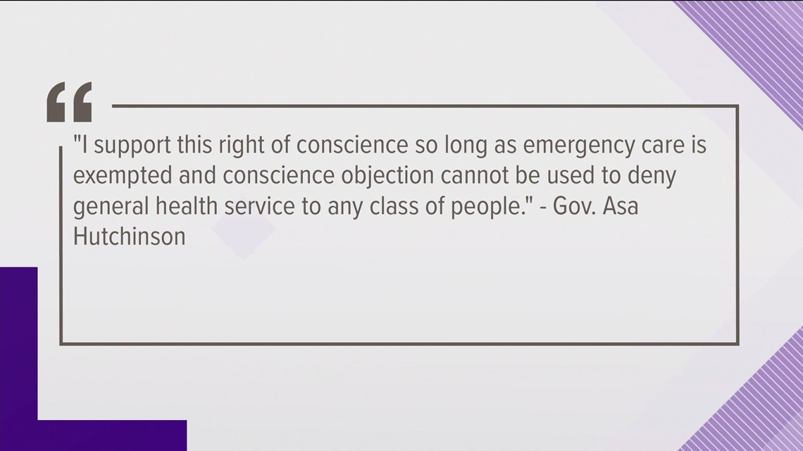 Medical Conscience Rights Initiative Gov. Hutchinson signs medical conscience objections law | thv11.com