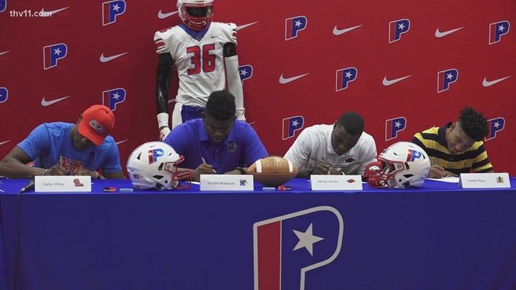 Four LR Parkview football players sign Division I football scholarships